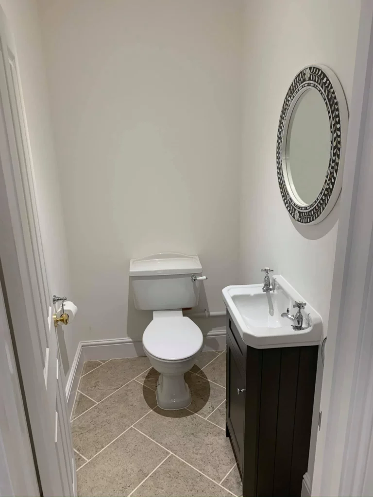 Modern cloakroom toilet and basin installation hja heating